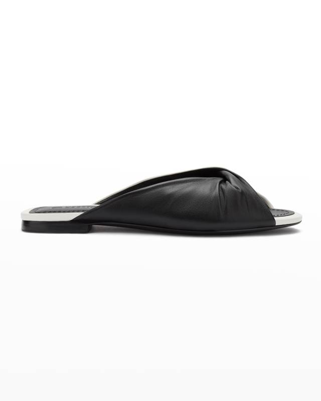 Tina Leather Twist Flat Sandals